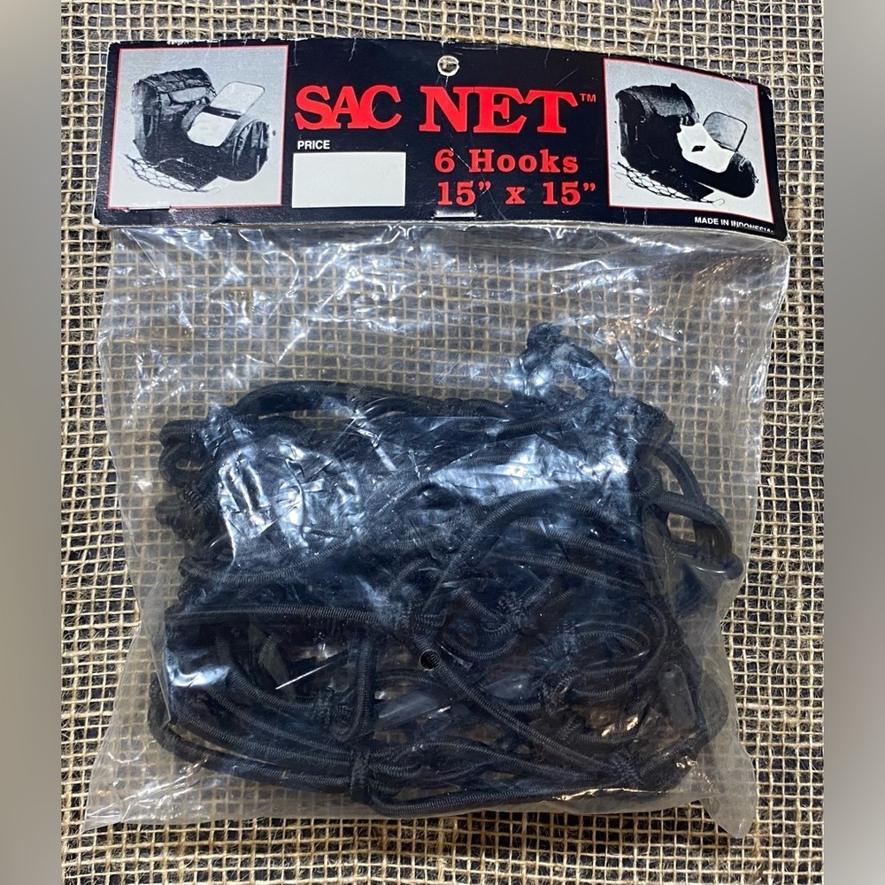 Sac Net Black New 5 mm Elastic Cord 15”x15” 6 Hooks